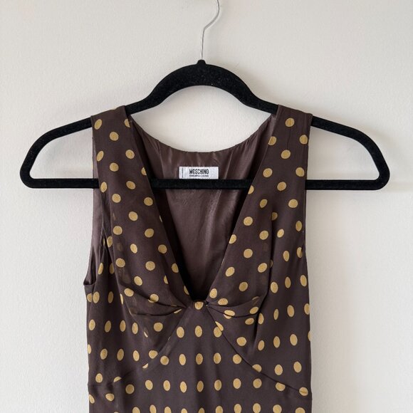 Rare Vintage 100% Silk, Made in Italy Moschino Cheap & Chic Polkadot Dress - Picture 3 of 9